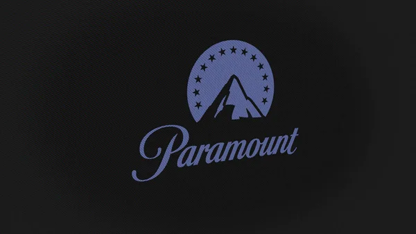 Нью Йорк Сентябрь 2023 Года Логотип Paramount Global Белой Стене — стоковое фото