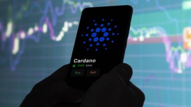 19 Eylül 2023. Cardano 'nun fiyatını analiz eden bir yatırımcı, kripto $ADA limitin üzerine çıktı ve fiyatın üstüne çıktı..