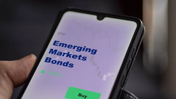 Een Belegger Die Obligaties Van Opkomende Markten Etf Fund Een — Stockfoto
