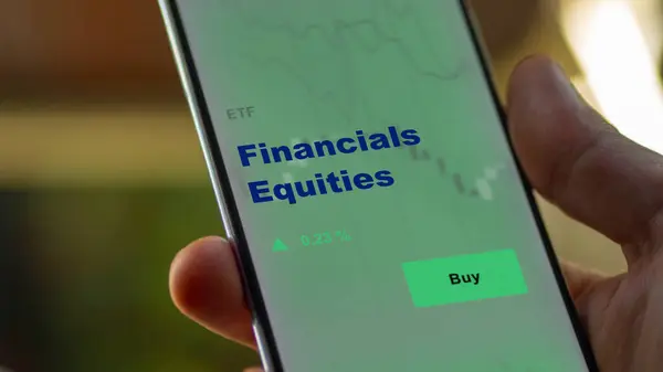 Een Investeerder Die Financiële Aandelen Etf Fonds Analyseert Een Scherm — Stockfoto
