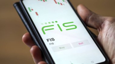 Değiş tokuş ekranındaki FIS logosu. FIS hisse senetleri, cihazdaki FIS $.