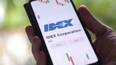 IDEX Şirketi 'nin logosu bir değiş tokuş ekranında. IDEX Şirketi hisse senetleri, bir aygıt için IEX $.