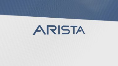  Beyaz bir ekranda Arista Networks 'ün logosu. Arista Networks bir aygıt üzerine damga.
