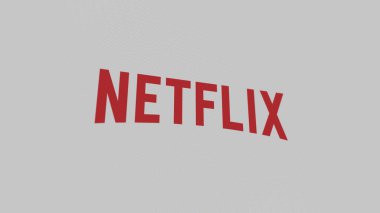 07 Eylül 2023 Los Gatos, Kaliforniya. Netflix 'in beyaz bir ekrandaki logosu. Bir aygıtın üzerindeki Netflix markası.