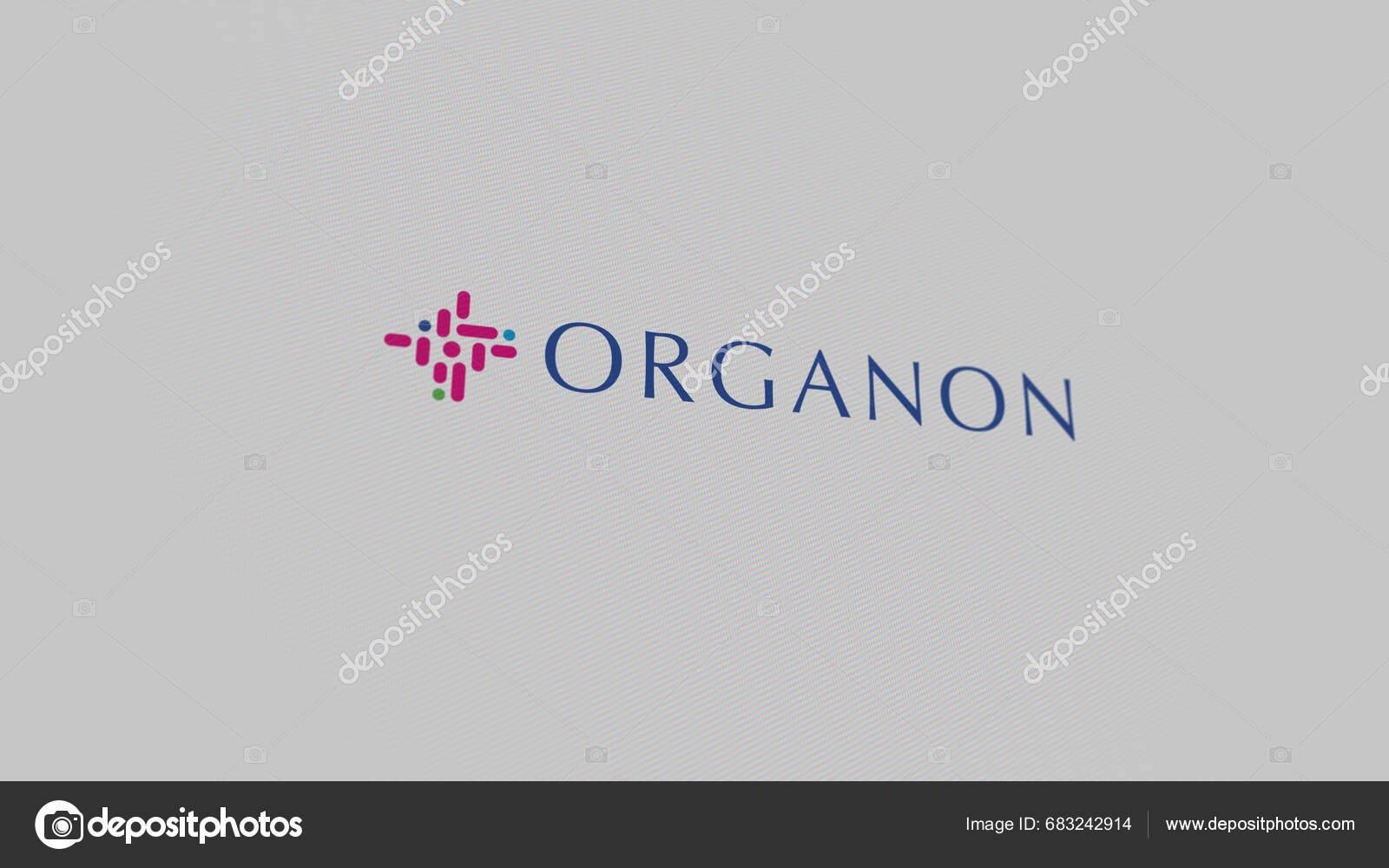 Logo Organon White Wall Screens Organon Brand Device Stock Editorial