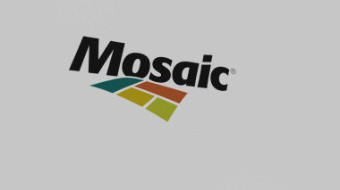 Mozaik Şirketi 'nin (The) beyaz bir ekrandaki logosu. Mozaik Şirketi (The) bir aygıtın üzerindeki damga.