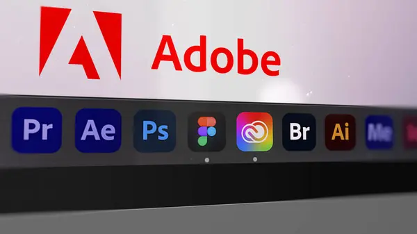 Adobe Yaratıcı Süit 'in simgelerine sahip Figma ikonu. Adobe şirketi figma yazılımı, tasarım araçları, grafik araçları, UI araçları, Adobe araçları, logo Figma, logo Adobe.