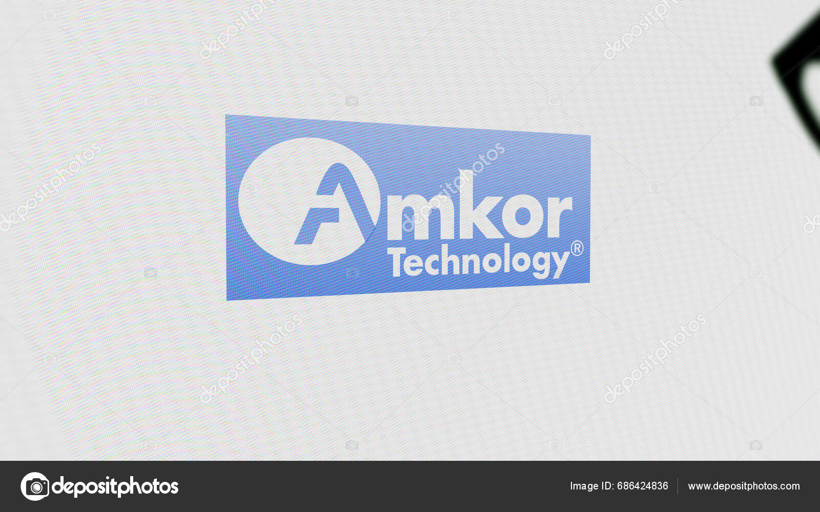 Logo Amkor Technology Giant White Screen Brand Amkor Device – Stock ...