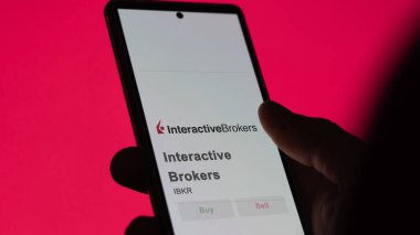 Bir borsada Interactive Brokers 'ın ticaret sayfası, IBKR hissedarı, InteractiveBrokers, bir cihaz üzerinde.