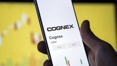 Bir borsada Cognex 'in ticaret sayfası, CGNX, Cognex' in hisse senedini analiz eden bir hissedar..