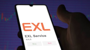 EXL Servisinin borsadaki ticaret sayfası, EXLS, EXL Servisi 'ni bir cihazda analiz eden bir hissedar.