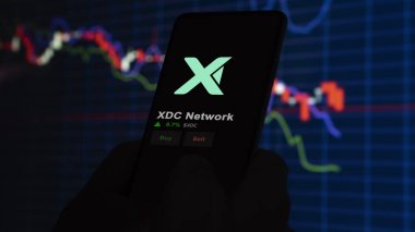 24 Kasım 2023. XDC Ağı 'nın fiyatını telefondaki analiz eden bir yatırımcı. Şifreli bir değiş tokuş için XDC $' lık bozuk para..