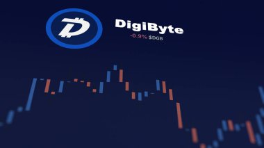 5 Aralık 2023. DigiByte 'ın bir telefondaki fiyatını analiz eden bir yatırımcı. Kripto takası için DGB $DGB..