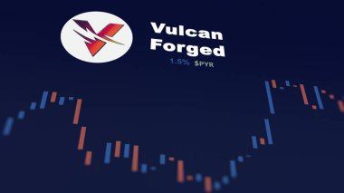 5 Aralık 2023. Vulcan 'ın fiyatını analiz eden bir yatırımcı. Bir telefon üzerinde dövülmüş. Şifreli bir değiş tokuş için PYR dolar..