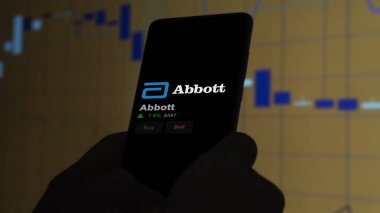 15 Ocak 2024. Değiş tokuş ekranında Abbott 'un logosu. Abbott hisse senetleri, ABT $'lık cihaz..