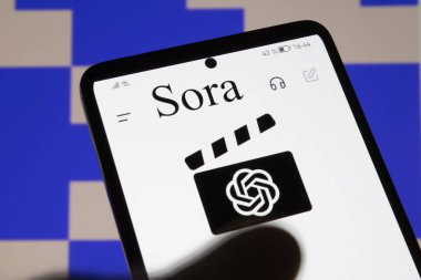 29 Şubat 2024, OpenAI 'dan üretici yapay zeka video yapımcısı Sora ile çalışan video kavramı.