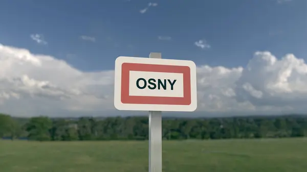 City sign of Osny. Entrance of the town of Osny in Val d\'Oise, France