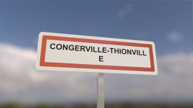 A sign at Congerville-Thionville town entrance, sign of the city of Congerville Thionville. Entrance to the municipality. clipart