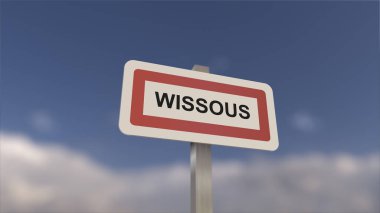 A sign at Wissous town entrance, sign of the city of Wissous. Entrance to the municipality. clipart