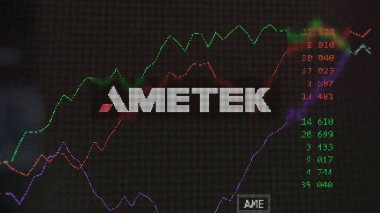 19 Mart 2024. Değiş tokuş ekranında Ametek 'in logosu. Ametek fiyat hisseleri, bir cihaza AME $.