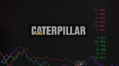 19 Mart 2024. Bir takas ekranında Tırtıl Şirketi 'nin logosu. Caterpillar Inc. Fiyat hisseleri, bir cihazda $CAT.
