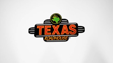 March 26th 2024, logo of Texas Roadhouse on a white wall in a hall building, the $TXRH brand indoor. clipart