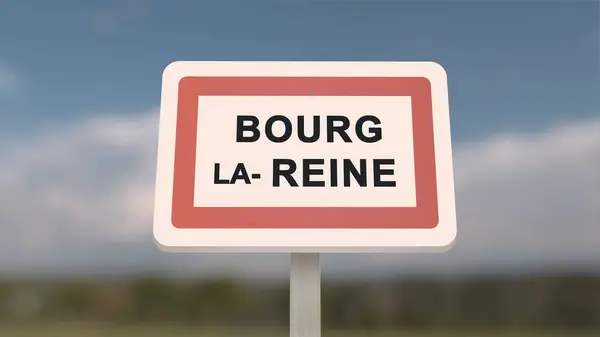 City sign of Bourg-la-Reine. Entrance of the town of Bourg la Reine in, Hauts-de-Seine, France