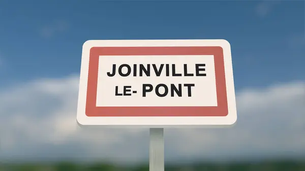 City sign of Joinville-le-Pont. Entrance of the town of Joinville le Pont in, Val-de-Marne, France