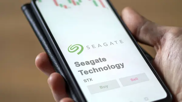 April 04Th 2024 Logo Seagate Technology Screen Exchange Seagate Technology — Stock Photo, Image