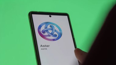 Değiş tokuş ekranındaki bir yıldızın logosuna yaklaş. Yıldız fiyatları hisse senetleri, bir cihaza ASTR $.