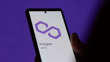 Değişim ekranındaki çokgen (MATIC) logosuna yaklaş. Çokgen fiyat stokları, bir aygıt üzerinde $MATIC.