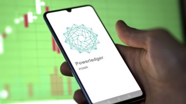 Değiş tokuş ekranında PowerLedger 'ın logosuna yaklaş. PowerLedger hisse senetleri, bir cihaza POWR $.