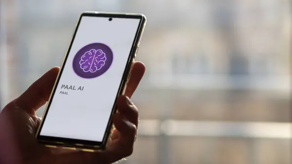 交換画面のロゴ Paal Paal Aiを閉じました Paal Paal Aiの価格ストック デバイス上の Paal — ストック写真