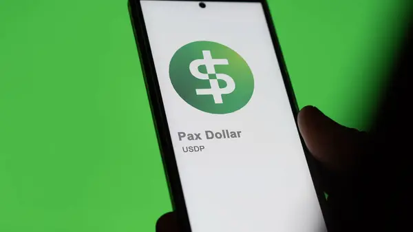 Close Logo Usdp Pax Dollar Screen Exchange Usdp Pax Dollar — Stock Photo, Image