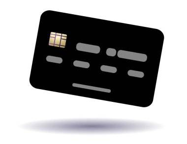 Beyaz arka planda kredi kartı illüstrasyonu, izole edilmiş kartta renkli kredi kartı