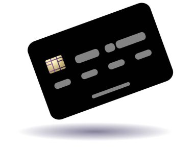 Beyaz arka planda kredi kartı illüstrasyonu, izole edilmiş kartta renkli kredi kartı