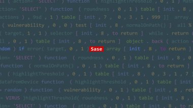 Vue 'nun kod düzenleyicisi stüdyo noktasında siber saldırı metni. İncinebilirlik metni ikili sistem ascii içinde. İngilizce metin, İngilizce metin