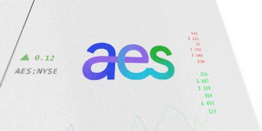 09 Nisan 2024, Arlington, Virginia. Bir değiş tokuş ekranında AES Şirketi 'nin logosuna yaklaş. AES Kurumsal Fiyat Hisseleri, Bir aygıt üzerinde $AES.