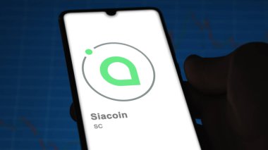 17 Nisan 2024, Şangay, Çin. Siacoin 'in (SC) logosunu bir takas ekranında kapatın. (SC) Siacoin fiyat hisseleri, bir cihaza SC $.