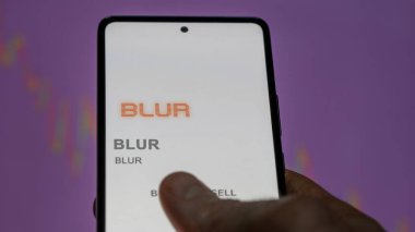 Değişim ekranındaki BLUR BLUR logosuna yaklaş. BLUR BLUR fiyat hisseleri, bir aygıt için BLUR $.