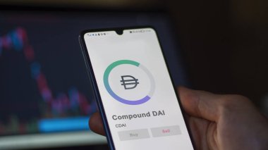 Bir değiş tokuş ekranındaki CDAI Bileşik DAI logosunu kapat. CDAI Bileşik DAI hisse senetleri, bir aygıt üzerinde $CDAI.