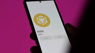Değiş tokuş ekranındaki BNB BNB logosuna yaklaş. BNB BNB hisse senetleri, bir aygıt için BNB $.