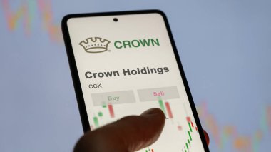 March 26th 2024, logo of Crown Holdings on a white wall in a hall building, the $CCK brand indoor. clipart