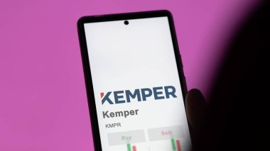 March 26th 2024, logo of Kemper on a white wall in a hall building, the $KMPR brand indoor. clipart