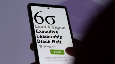 May 3th 2024, a student enrolls to Six Sigma learning program. 6Sigma Executive Leadership Black Belt certification. clipart