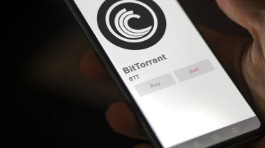 Takas ekranındaki BTT BitTorrent şifreleme varlığının logosunu kapat. BTT BitTorrent fiyat hisseleri, bir aygıt için $BTT.