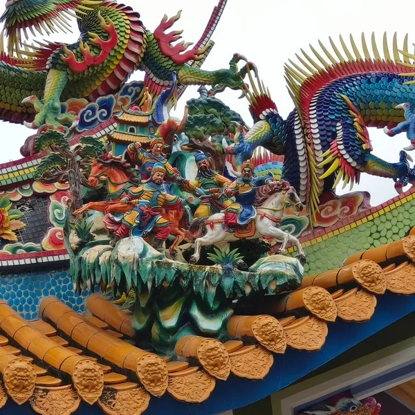 Statua Del Drago Cinese Tempio Thailandia — Foto Stock