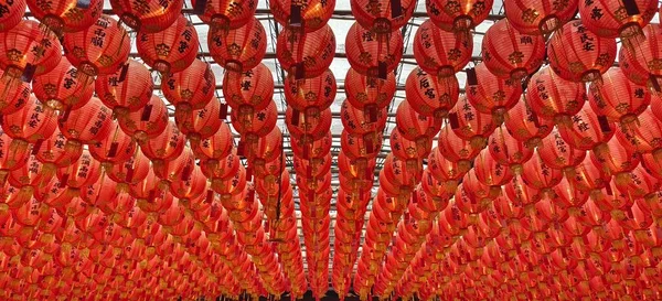 Китайські Ліхтарі Храмі Китаю — стокове фото
