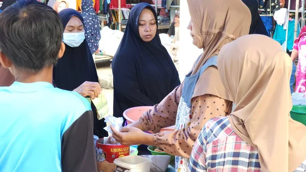 Pinrang Indonesia Juin 2023 Activités Matinales Des Vendeurs Acheteurs Sur — Photo