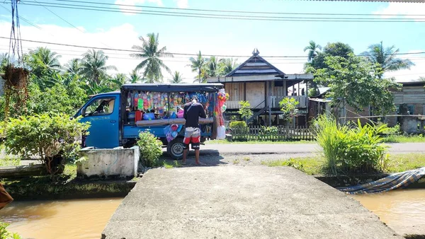 Pinrang Indonesia Juli 2023 Street Vendors Selling Car Village Masolo — 图库照片